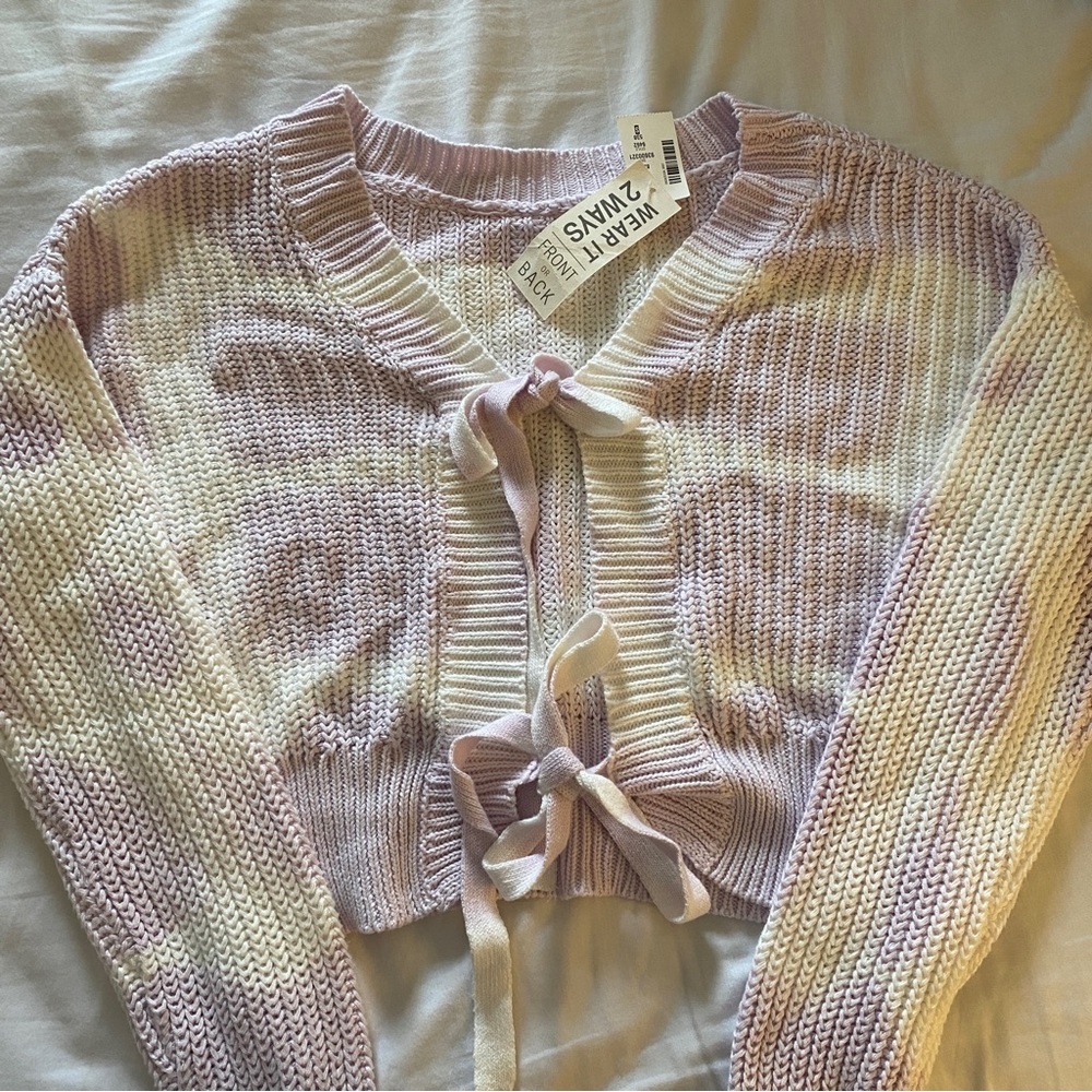 NWT aeropostale 2 ways to wear purple tie dye sweater top